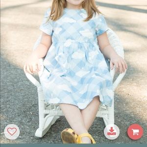 Light blue plaid dress with cloud ☁️ prints